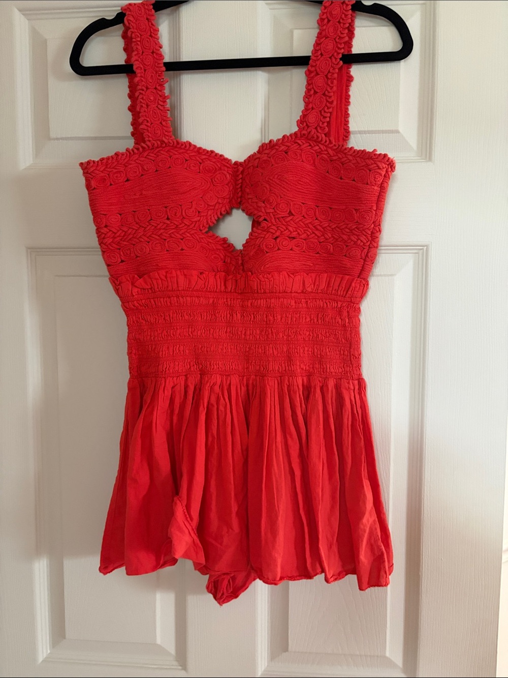 Sea New York Red Crochet-Top romper